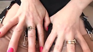 All Natural Woman Wanilianna Hairy Mature MILF in Stockings with Dildo