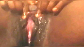 Sexy black woman Masturbation - solo fingering ebony pussy