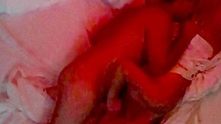 Amateur blonde and brunette lick each other