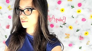 Cute curly brunette solo webcam masturbation