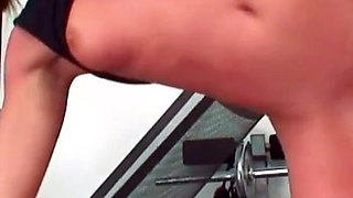 It's hot in the fitness center - Young skinny teen fucks with the fitness coach
