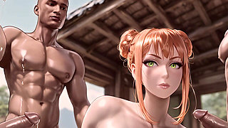 Filthy Ginger Hair Babe with Perfect Big Tits Gets Her Massive Tits Fucked and Covered in Cum