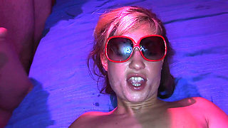 Gangbang Young Tatted Blonde German Babe in Lingerie Rides Monster Cocks