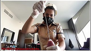 Dominant nurse delivers humiliating sounding pleasure
