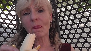 Ella Rosalia gives a blowjob to a younger fellow