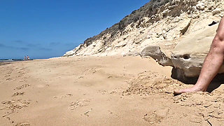 On a Nudist Beach with a Stepsister Who Is Masturbating Her Pussy Naked