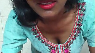 Indian Housewife in bathroom