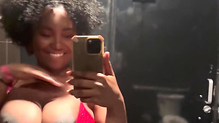 Prego Belly and Titties in the Bathroom