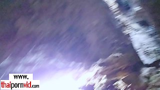 Nasty amateur porn Thai mom humped in a cave
