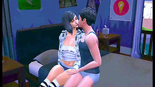 Game play, father, cartoon fuck