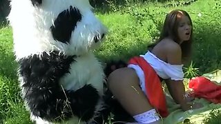 Little Red Riding Hood fucking with Panda in the wood