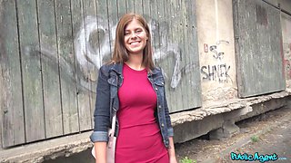 Tiffany shows her white panties on the street