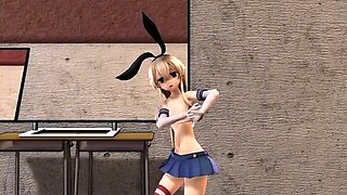 Two 3d cartoon cuties are ready for their bath