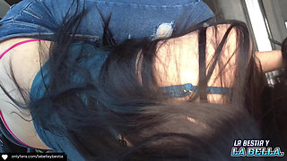 Outdoor Sex in the Car a Rich Anal Creampie!