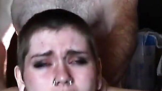 Shaved Head Punk Girl Fucked by Old Man