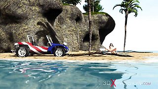 Cheerful girl's big cock porn