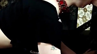 Horny brunette is getting fucked in her mouth and wet pussy