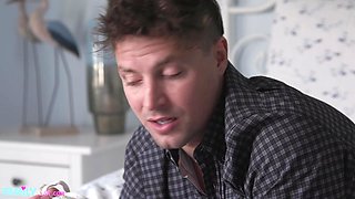 Admiring his view of his stepsister with an ultra-sexy perfect body and ass (Ella Reese)