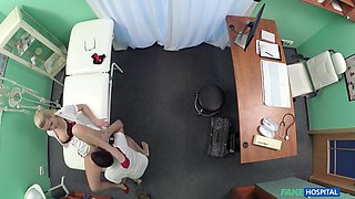 Repair Guy Eats Nurse Pussy Then Cums On Blonde Nurse Ass