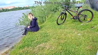 Exhibitionist Man Aleksexny Pleasures Himself Watching Unknown Girl in Nature; She Enjoys the Show