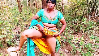 Desi bhabi gets wild with her husband in the forest