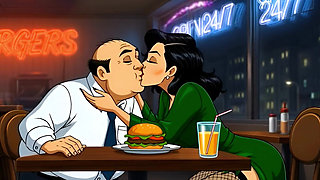 Slut Wife Fucked in Dirty Public Toilet. Cartoon