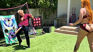 Big Ass Redhead Milf Plays Dick Ball With Step Son's Huge