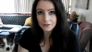 Cute curly brunette solo webcam masturbation