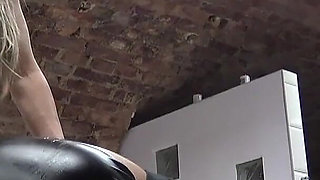 Super Busty MILF Stuffing Everything in Her Slaves Ass