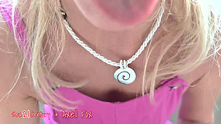 Submissive and dominant blonde Axell serves a big handsome man's dick. Cock fetish.Fuck rings handjob.Antistress massage