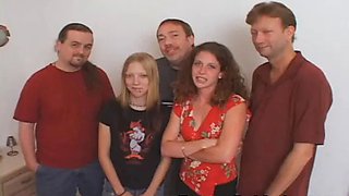 Two semen interchanging college dropout fucksluts petite titty share filthy sausages in bedroom group fuck!