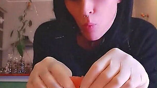 I'm Hungry Now Eating Salmon White Latex Gloves Goddesslolli