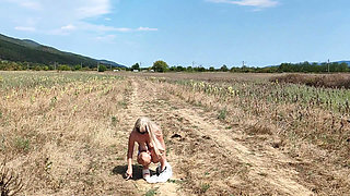 Slave Tih Undresses on the Country Road