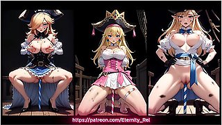 Ai Generated - Hentai - Pirate Peach, Zelda, Rosalina (125) With Princess Peach, Princess Zelda And Hentai Anime