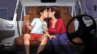 My Stepmom's Hot Car Kisses - Summer Time Saga Hentai Fuck