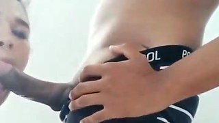 Teen providing head and having fucky-fucky with young studs from the favela.