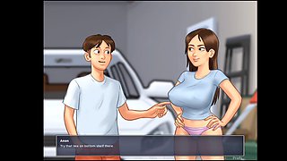 Summer saga part three - Step sister bending over her big booty