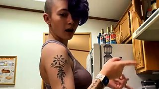 Amateur striptease and Solo masturbation