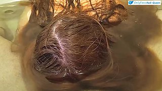Underwater Bathtub Blowjob POV with Busty Redhead MILF in 4K