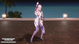 MMD Hyolyn - See Sea Seraphine Sexy Kpop Dance League of Legends Hentai Uncensored 4K 60FPS
