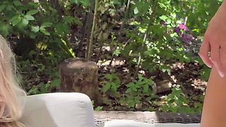 Camping Fucking with 2 Men and 2 Women with Double Blowjob, Cum in the Mouths and on the Tits