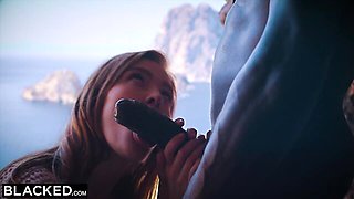 Blowjob scene with graceful Joss Lescaf and Jia Lissa from Blacked.Com