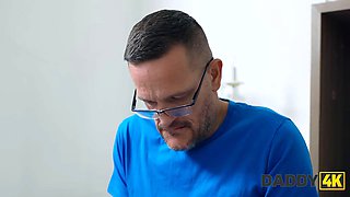 Daddy4k. my bf doesn't notice how his dad fucks me