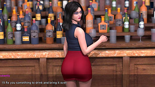 Big Ass MILF Bartender Fucked Anal and Creampied by a Bigcock Playboy