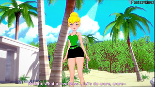 Tinkerbell Deepthroat on the Beach