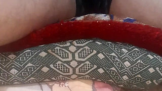 Pulling down his pants and masturbating in his underwear on his phone