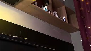 Amateur redhead poses and masturbates with toys