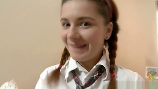 Redhead Schoolgirl Pleasures Herself