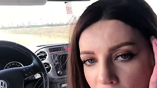 Babe's First Blowjob in a Car with a Happy Ending