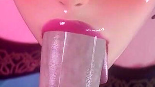 [kpop Demon Hunters] Zoey Sloppy Blowjob 3D Animation